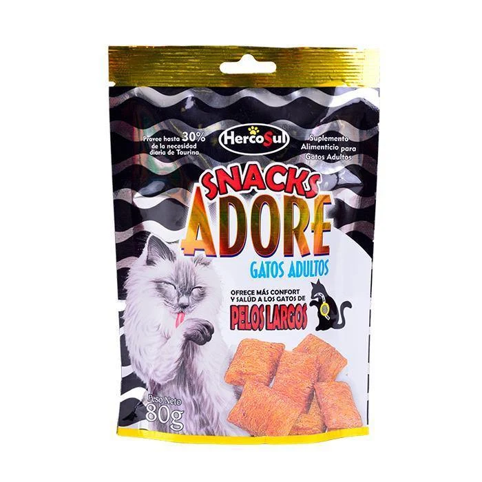 Adore Snacks Gatos Pelos Largos x 80 Gr