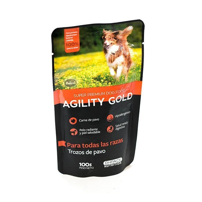 Agility Gold Perros Pouch De Trozos De Pavo x 100 Gr