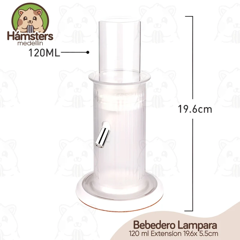 Bebedero Lampara 120ml hámster Animales Pequeños