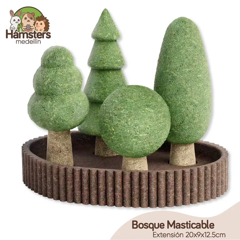 Bosque Masticable y Comedero Conejos Cobayas y Roedores