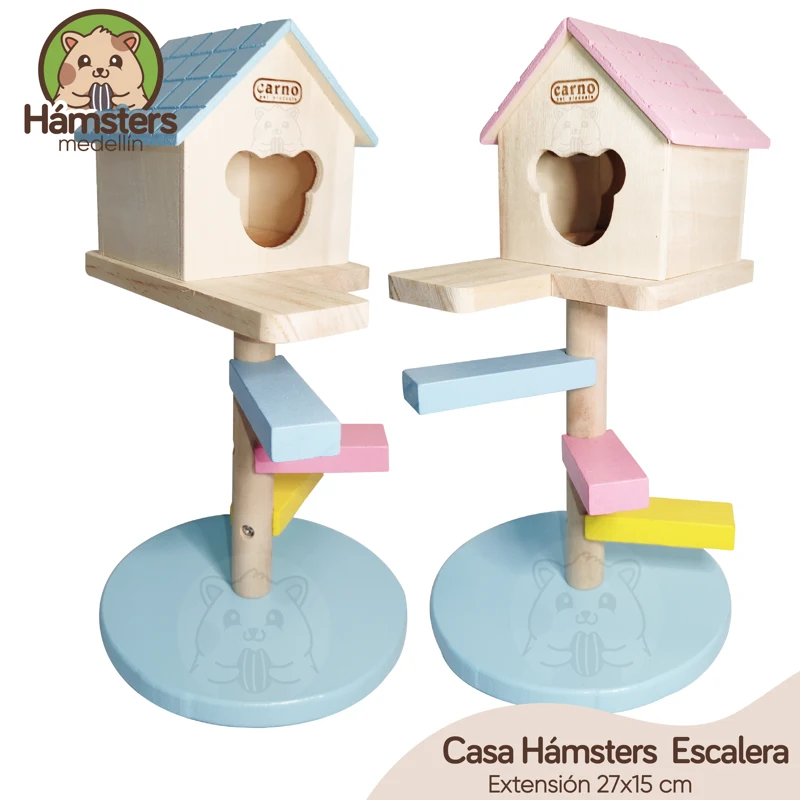 Casa Hámster Escalera Juguete-Roedores Madera