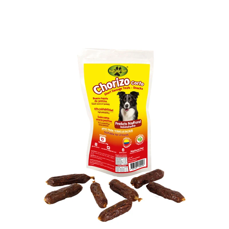 Chorizo corto para perro x 10 und