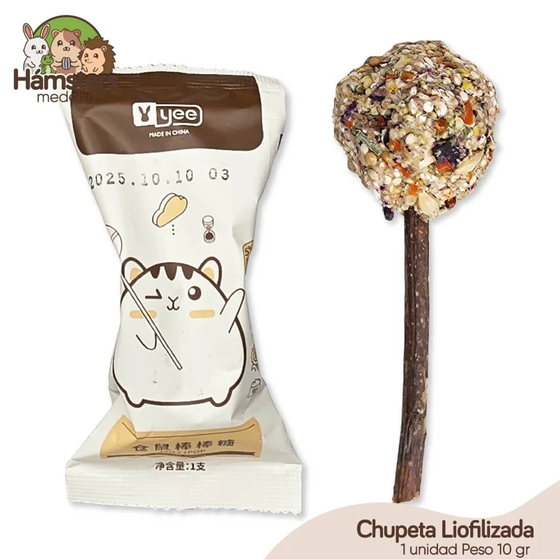 Chupeta Liofilizada Masticable Desgaste Dental Premio Hámster Roedores