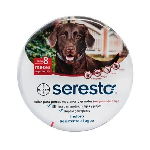 Collar Seresto Antipulgas y Garrapatas (Mayores de 8 Kg)