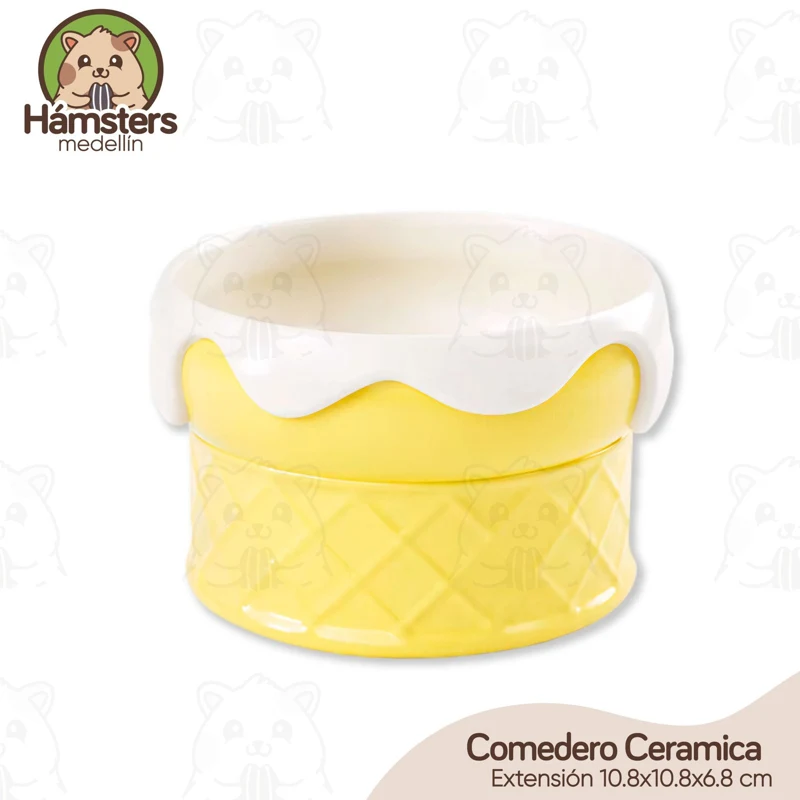 Comedero Cerámica Helado Roedores