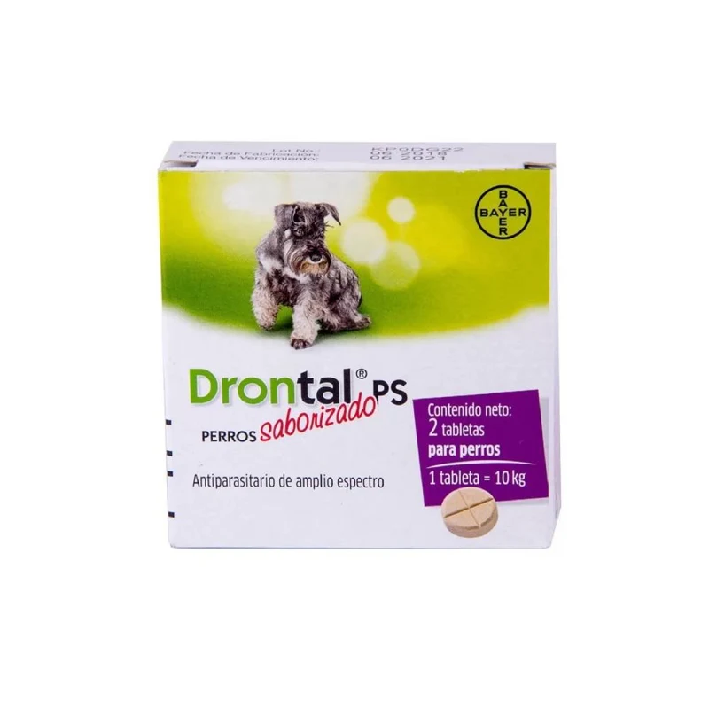 Drontal Plus Perro Hasta 10 kg Antiparasitario Interno x 2 tabletas