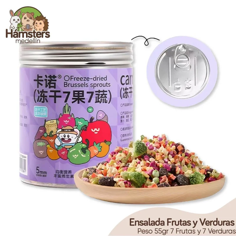 Ensalada Frutas y Verduras Liofilizada Para Conejos Hámster y Pequeños Animales