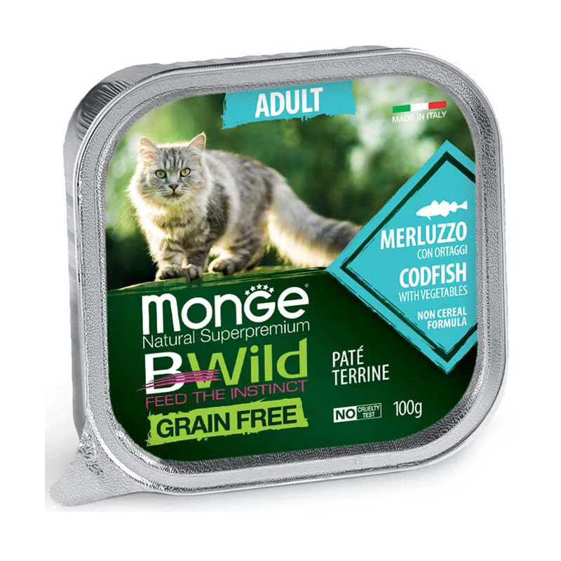 Monge Bwild Cat Adult Codfish/Veg