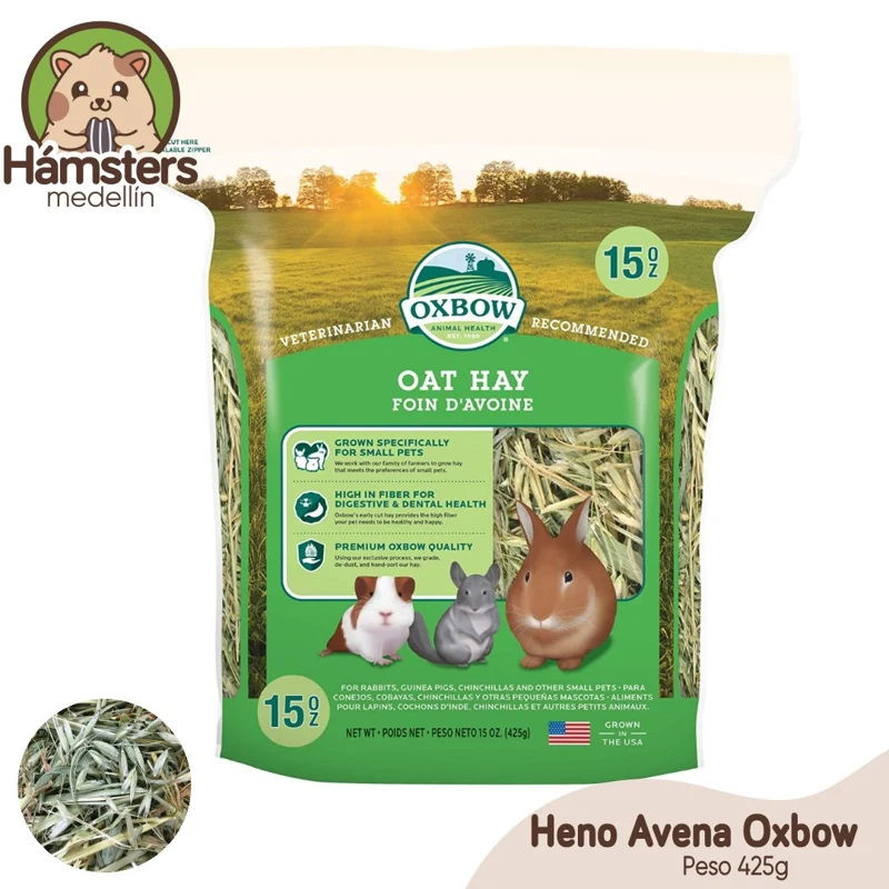 Oxbow Animal Health Heno de avena Heno natural para conejos, cobayas, chinchillas, Hámsters y jerbos