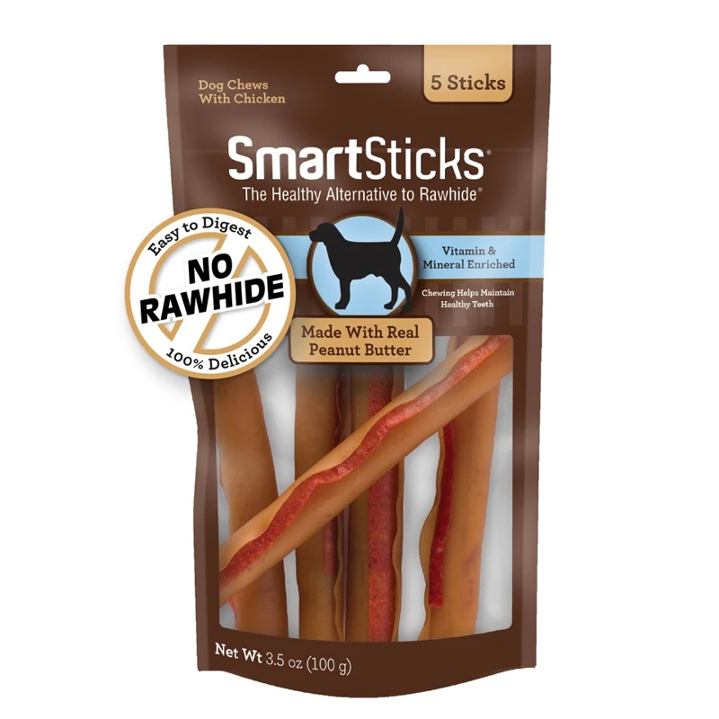 Snack para perro Smartsticks Mantequilla de Maní 5 Unidades