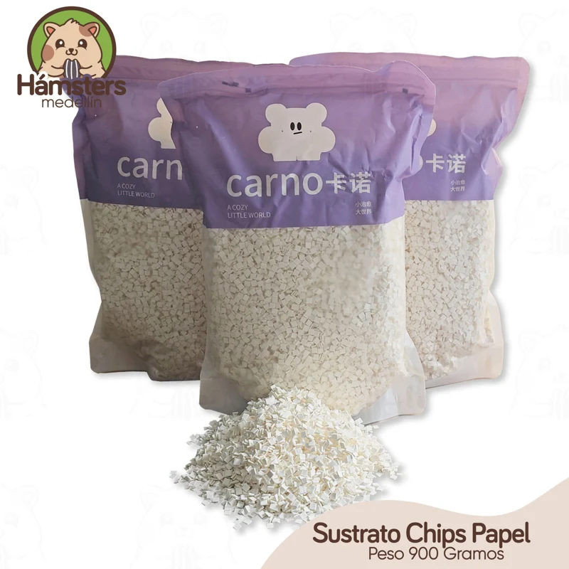 Sustrato de Chips de Papel Hamsters Conejos Erizos