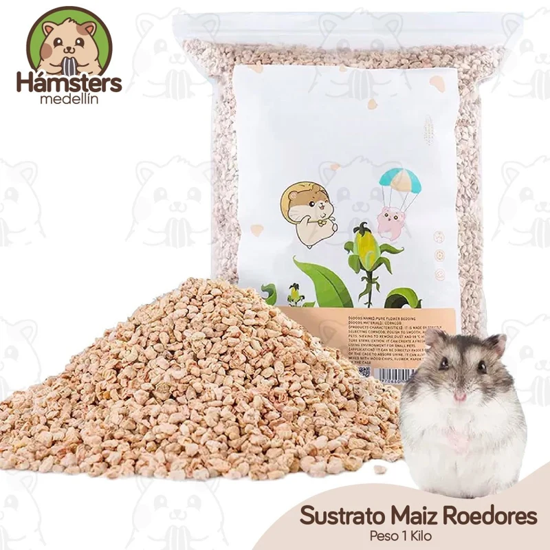 Sustrato de Maíz Hamsters Conejos Erizos 1 Kilo
