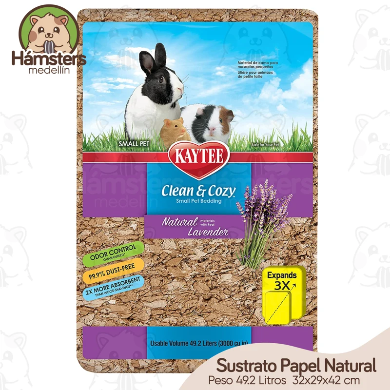 Sustrato de papel Kaytee 49.2 Litros Natural Lavanda