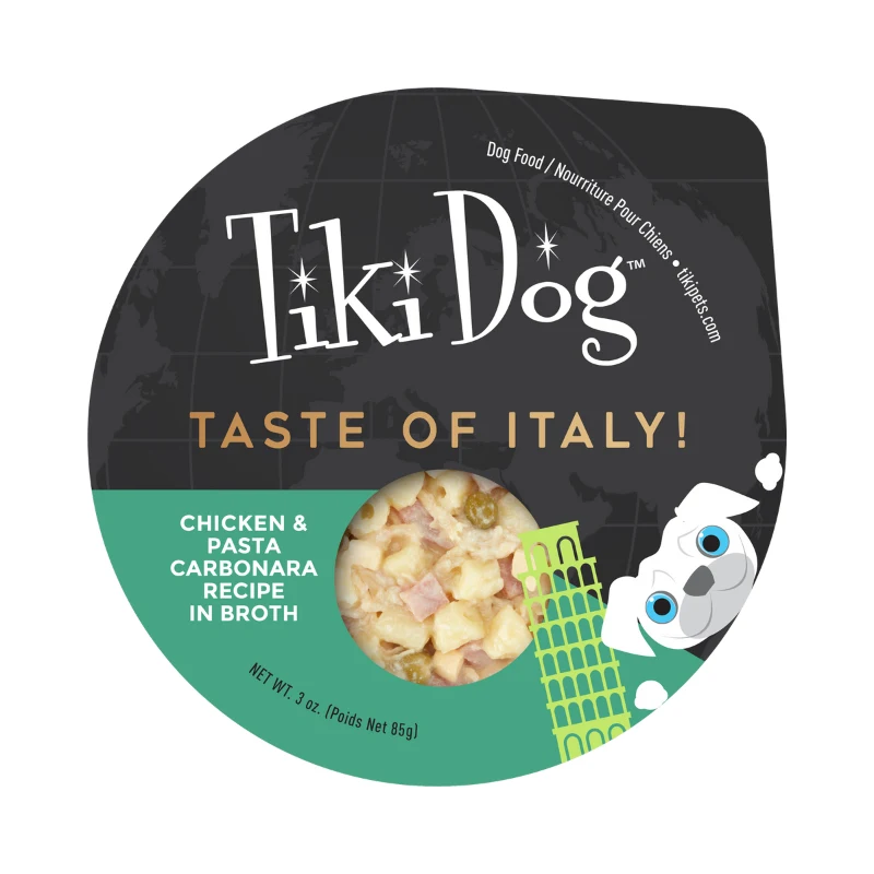 Tiki Pasta Carbonara Italiana con Pollo para Perros x 85 g